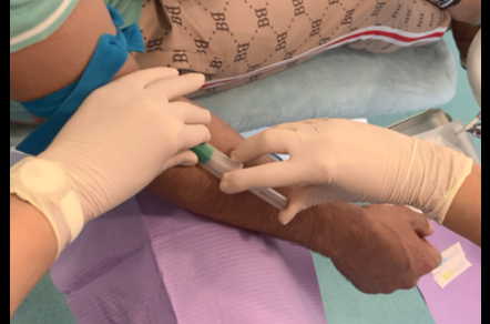 Procedimento de colheita de sangue
